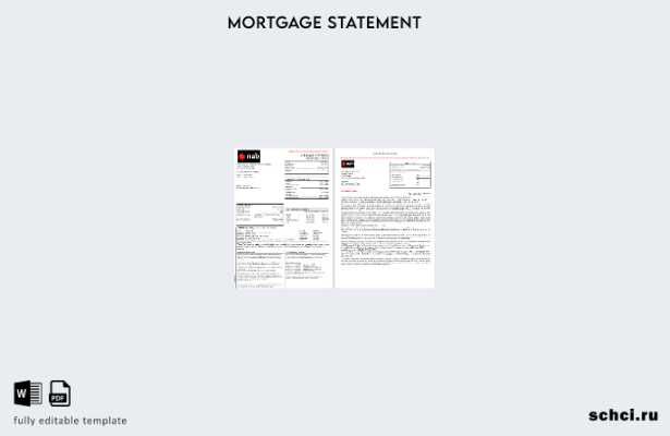 цифровая загрузка выписки по ипотеке банка Nab США в форматах Word и PDF, шаблон
